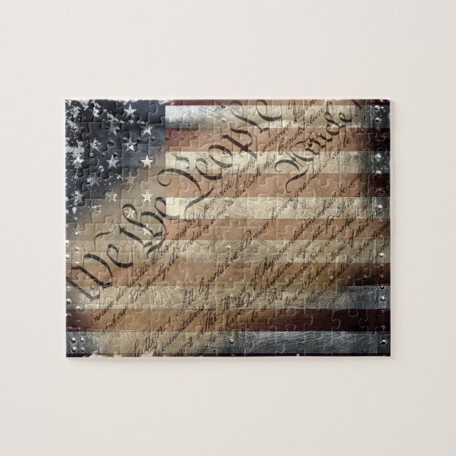 We The People Vintage American Flag Puzzle (Horizontal)