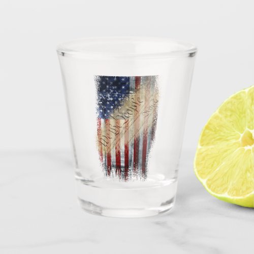 WE THE PEOPLE Vintage American Flag  Shot Glass