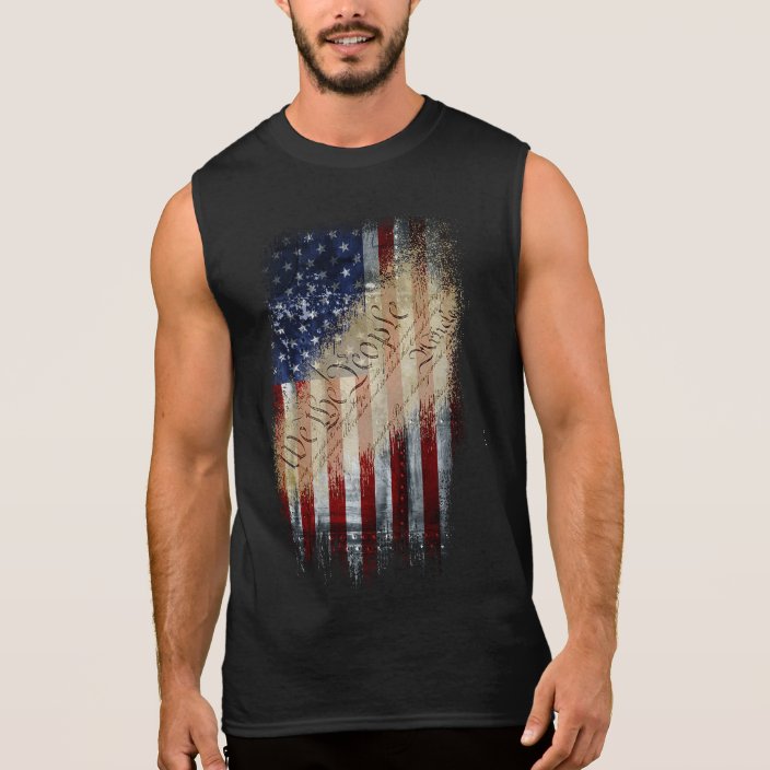 We The People Vintage American Flag Sleeveless Shirt | Zazzle.com