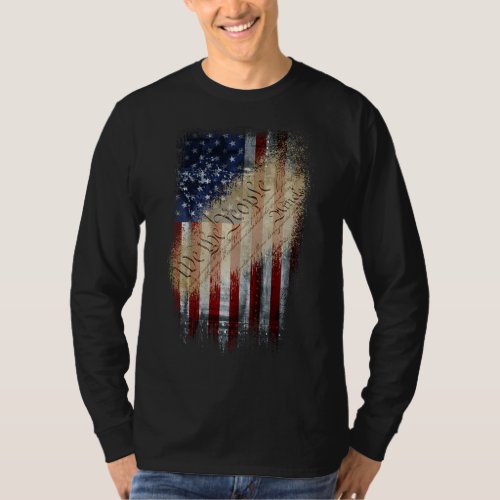 WE THE PEOPLE Vintage American Flag T_Shirt