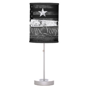 We The People Vintage American Flag Table Lamp by KDRDZINES at Zazzle