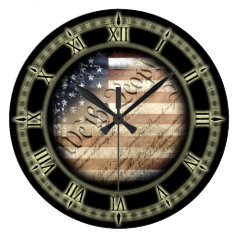 We The People Vintage American Flag Wall Clock