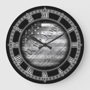 We The People Vintage American Flag Wall Clock