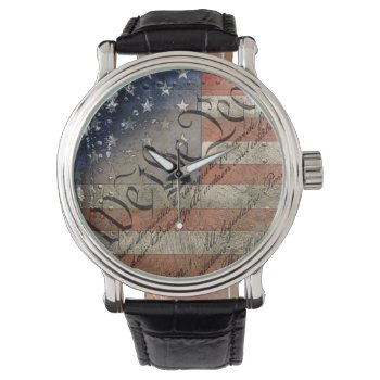 We The People Vintage American Flag Watch by KDRDZINES at Zazzle