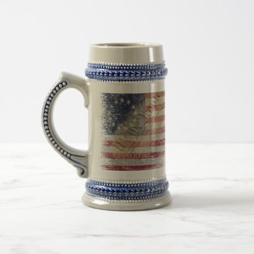 WE THE PEOPLE Vintage Betsy Ross American Flag Beer Stein