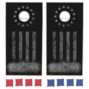 We the People Vintage Betsy Ross American Flag Cornhole Set