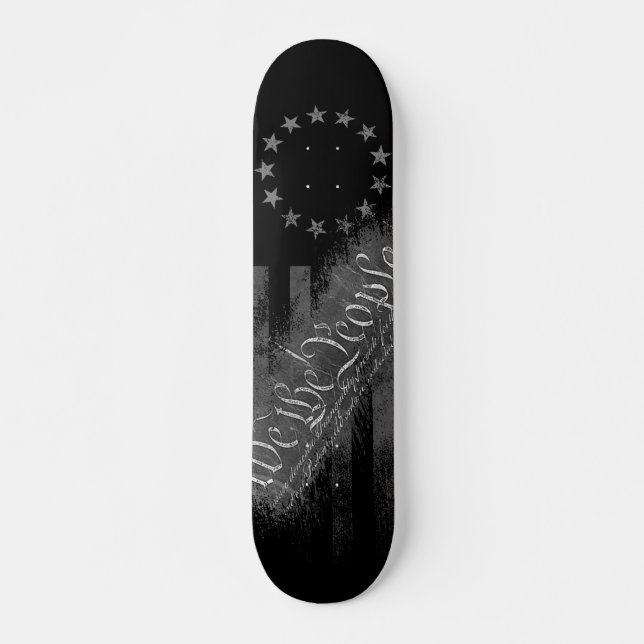 WE THE PEOPLE Vintage Betsy Ross American Flag Skateboard (Front)