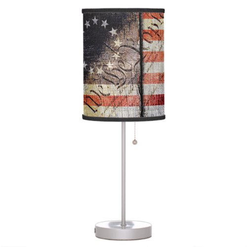 WE THE PEOPLE VINTAGE BETSY ROSS AMERICAN FLAG TABLE LAMP