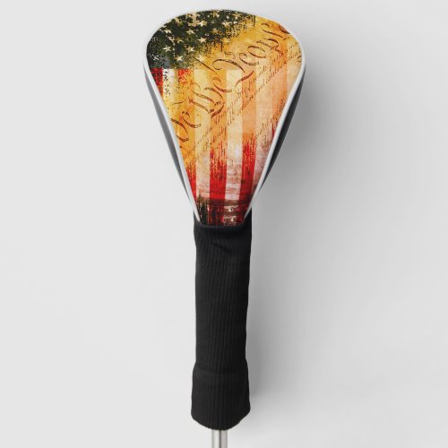 WE THE PEOPLE Vintage Retro Rock American Flag Golf Head Cover