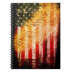 WE THE PEOPLE Vintage Retro Rock American Flag  Notebook