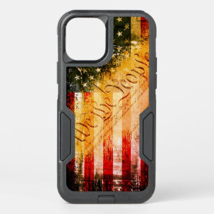 WE THE PEOPLE Vintage Retro Rock American Flag OtterBox Commuter iPhone 12 Pro Case
