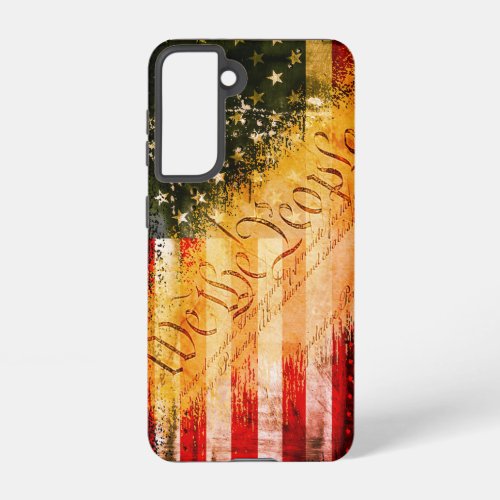 WE THE PEOPLE Vintage Retro Rock American Flag Samsung Galaxy S21 Case