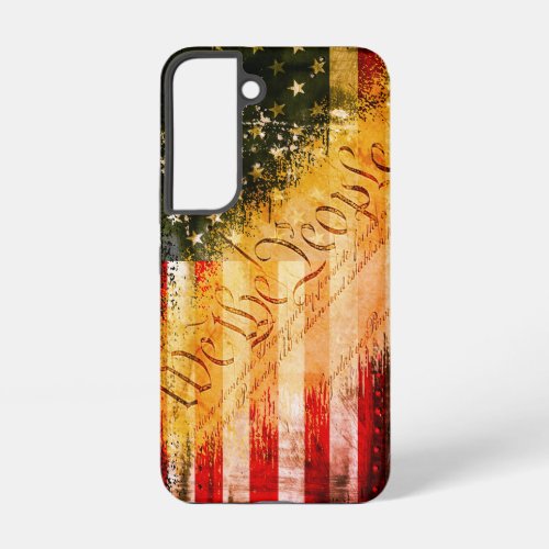 WE THE PEOPLE Vintage Retro Rock American Flag Samsung Galaxy S22 Case