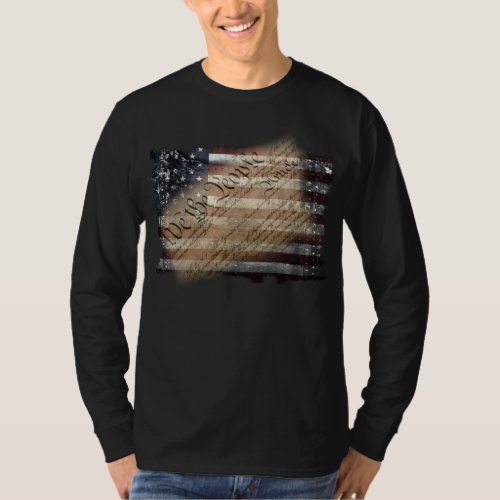 We The People Vintage USA Flag Long Sleeve Shirt