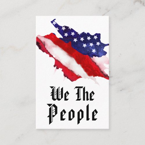  We The People Watercolor American USA Flag Business Card