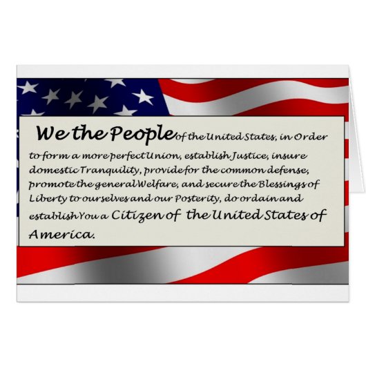 'We the People" Welcome New Citizen Cards (Front Horizontal)