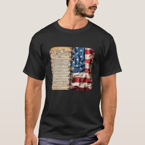 We The People with American Flag t shirt