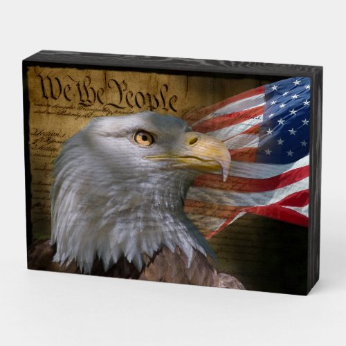 We The People Wooden Box Sign