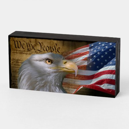 We The People Wooden Box Sign