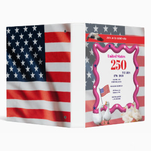 We The Silly Geese 250th Funny Celebration 3 Ring Binder