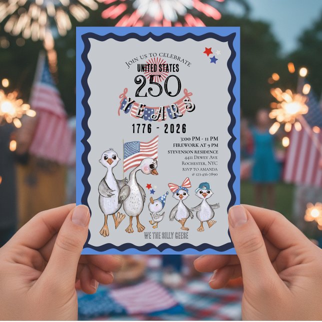 We The Silly Geese 250th Funny Celebration Invitation (We The Silly Geese 250th Funny Celebration Invitation)