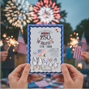 We The Silly Geese 250th Funny Celebration Invitation