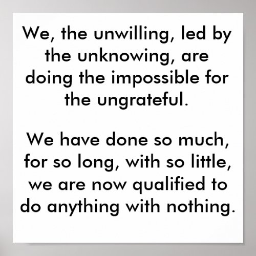 We The Unwilling Poster