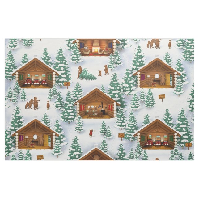 We Three Bears (large scale) Fabric (Fat Quarter)