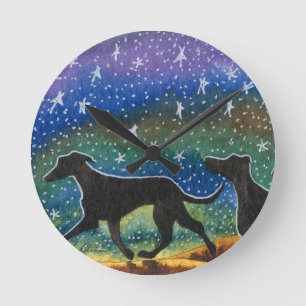 We three greyhound dogs round clock