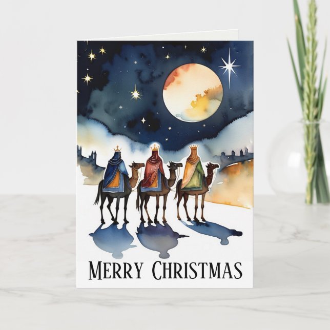 We Three Kings Traditional Christian Christmas Card (Front)