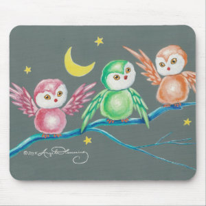 We Three Owls Mouse Pad