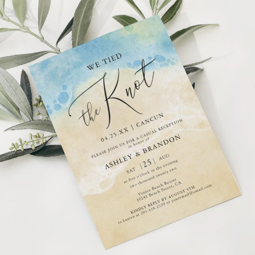 We Tied The Knot Beach Elopement Invitation