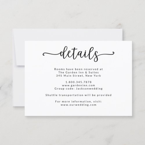 We Tied the Knot Calligraphy Details Card