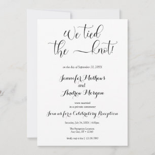 We Tied the Knot   Casual Wedding Reception Invitation
