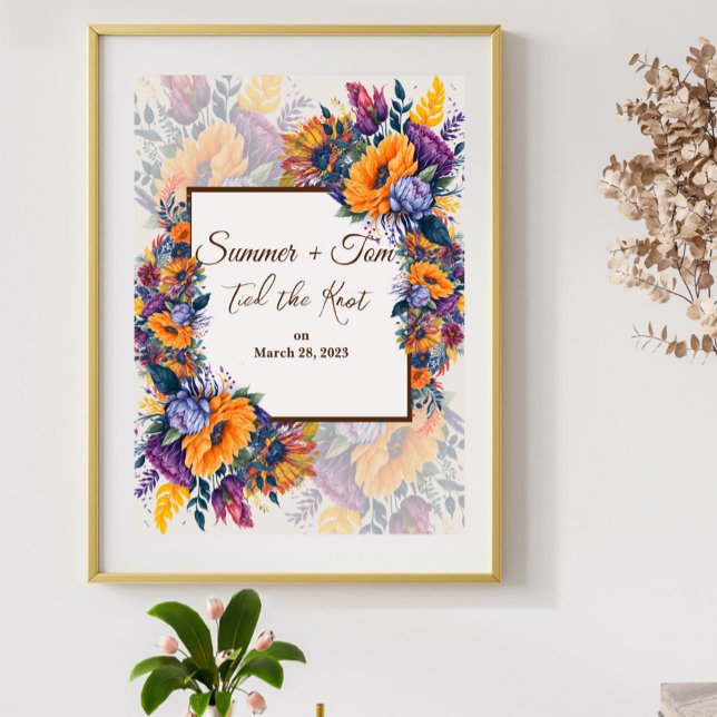 We Tied the Knot elegant modern summer style Poster (Creator Uploaded)