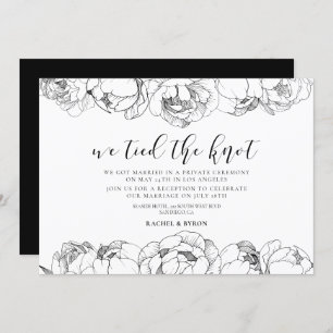 We tied the knot Elegant peonies announcement