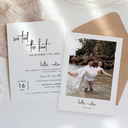 We Tied The Knot Elopement Announcement 