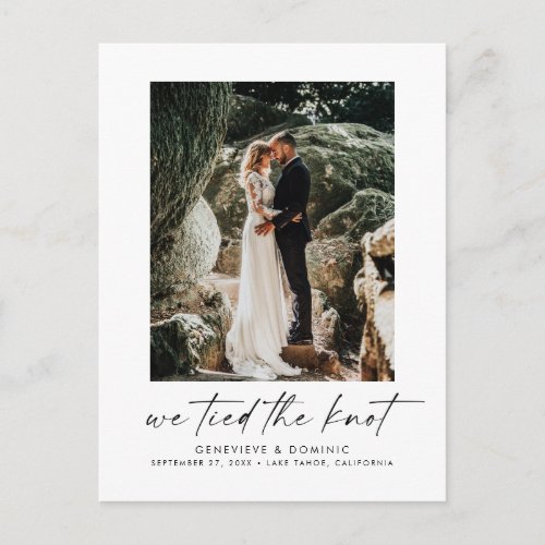 We Tied the Knot Elopement Announcement Postcard