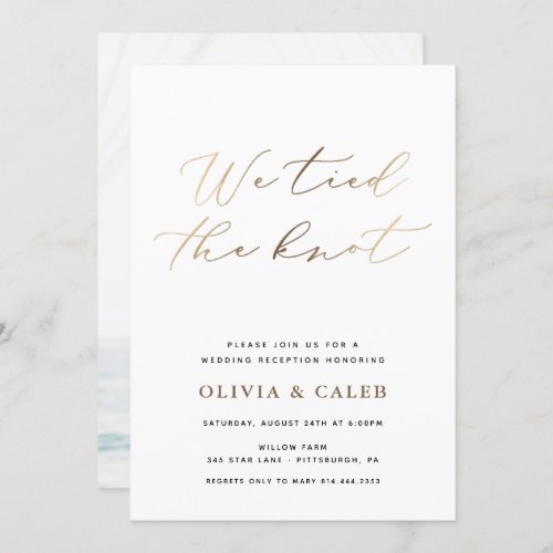 We tied the Knot Elopement Celebration Invitation