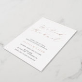 We tied the Knot Elopement Celebration Real Foil Invitation (Rotated)