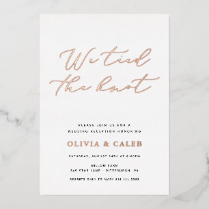 We tied the Knot Elopement Celebration Real Foil Invitation