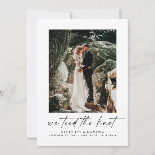 We Tied the Knot Elopement/Wedding Announcement