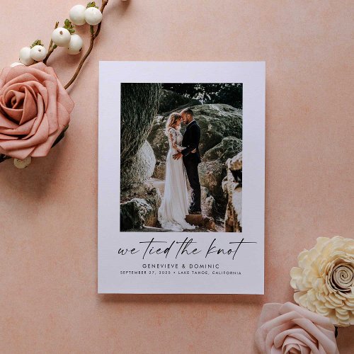 We Tied the Knot ElopementWedding Announcement