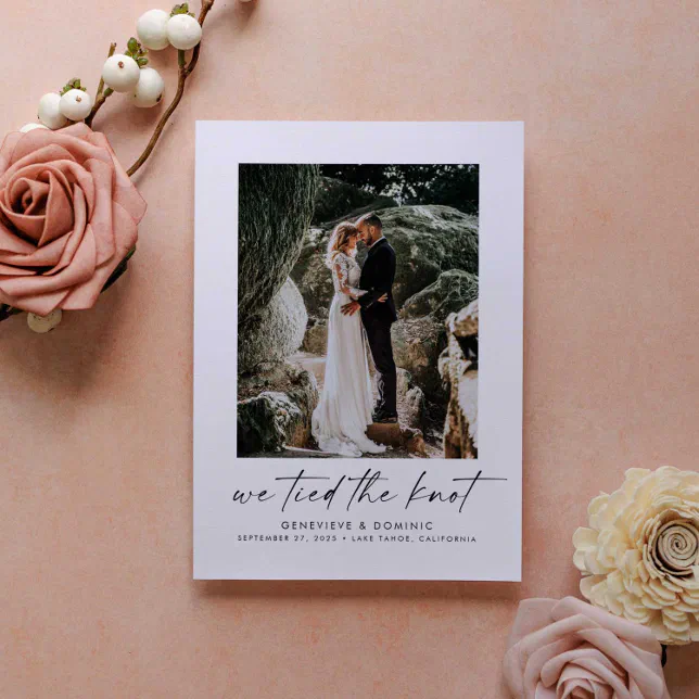 We Tied the Knot Elopement/Wedding Announcement | Zazzle