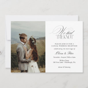 We Tied the Knot Elopement Wedding Reception Invitation