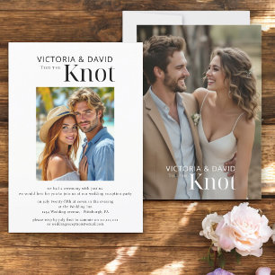 We Tied The Knot Elopement / Wedding Reception Invitation