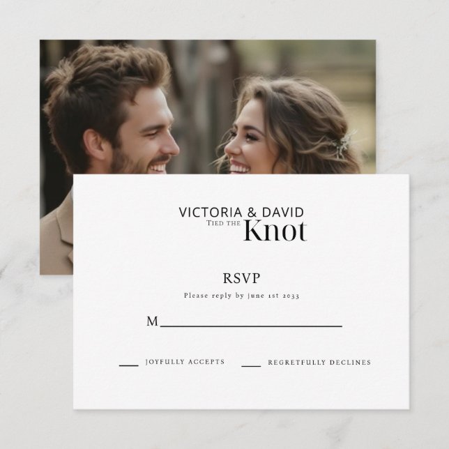 We Tied The Knot Elopement / Wedding Reception  RSVP Card (Front/Back)