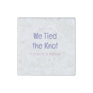 we tied the knot engagement wedding purple name da stone magnet