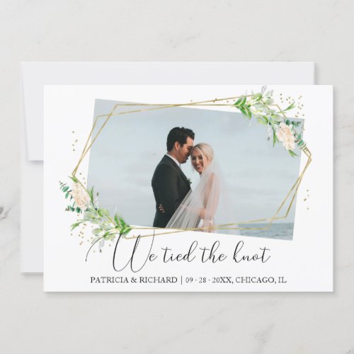 We Tied The Knot Greenery Eloped Announcement