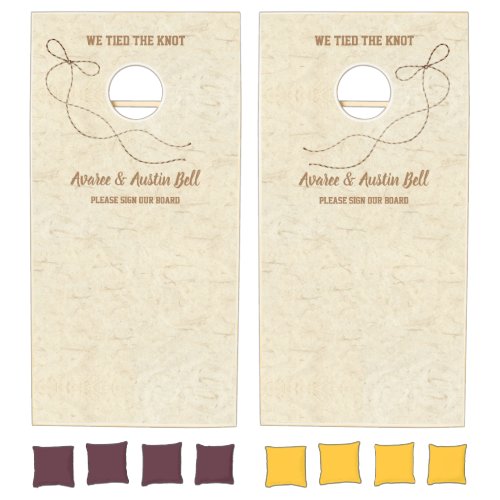 We Tied the Knot Guestbook Replacement  Cornhole Set